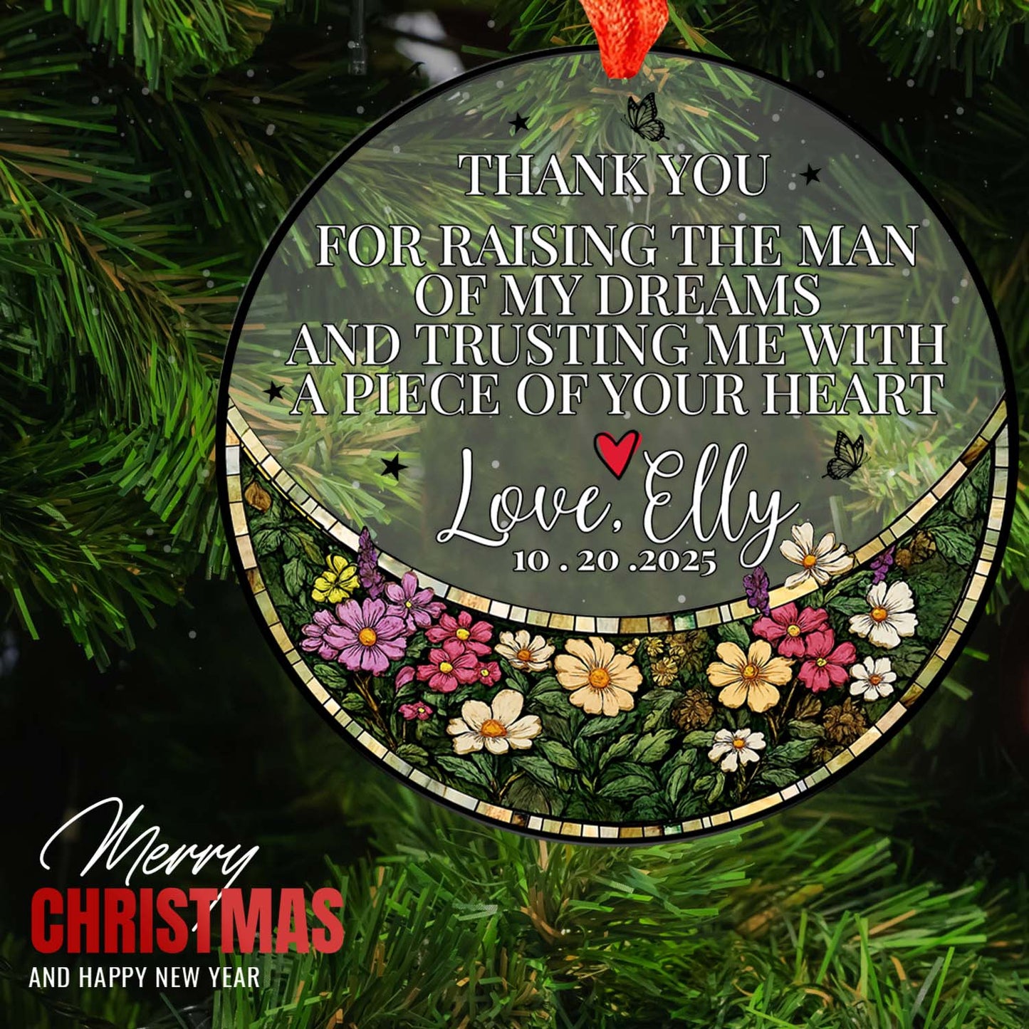 Personalized Ornament - Stained Glass Gift for Mother