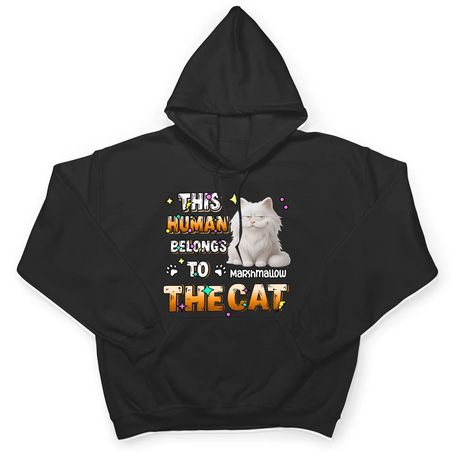 Custom Cat T-Shirt – This Human Belongs to The Cat