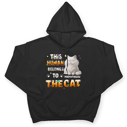 Custom Cat T-Shirt – This Human Belongs to The Cat