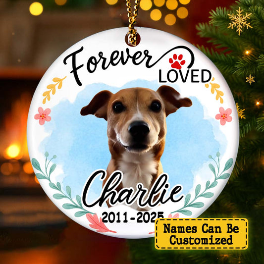 Personalized Pet Lover Ceramic Ornament – Forever Love