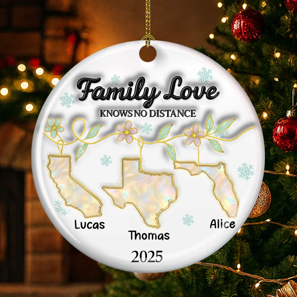 Family Love Knows No Distance Mother Of Pear - Personalized Custom Ceramic Ornament