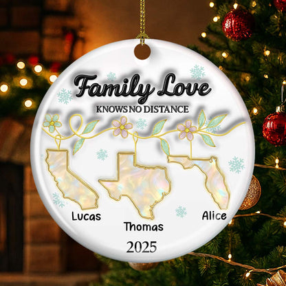 Family Love Knows No Distance Mother Of Pear - Personalized Custom Ceramic Ornament