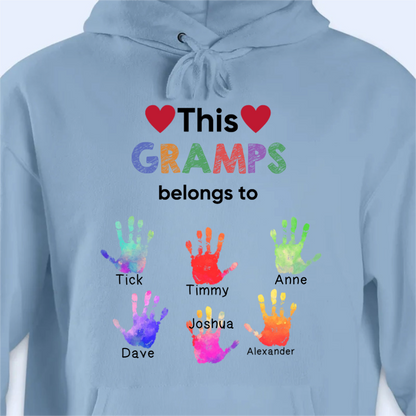 Personalized "This... Belongs To" Family Handprint Apparel (T-Shirt, Hoodie, Sweater)