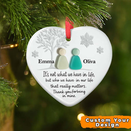 Heart-Shaped Sea Glass Friendship Decor – Heart Ceramic Ornament
