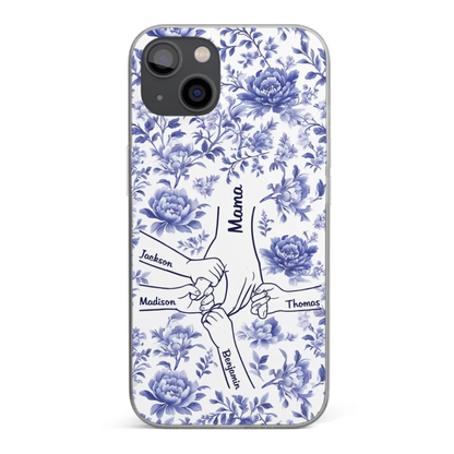 Love Blooms in Every Moment - Personalized Clear Phone Case for Family - Perfect Mother's Day Gift for Mom or Grandma