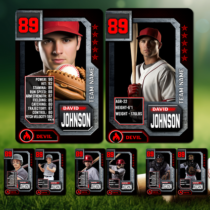 Custom Photo Baseball Card - Personalized "Player Stats" Edition