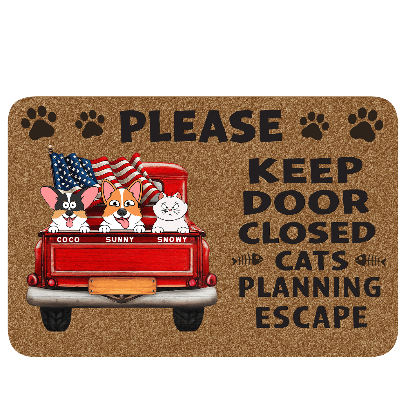 Custom Home Decor Decorative Mat - Personalized Birthday Gifts For Cat Lovers, Cat Mom And Dad - Crazy Cat People Live Here
