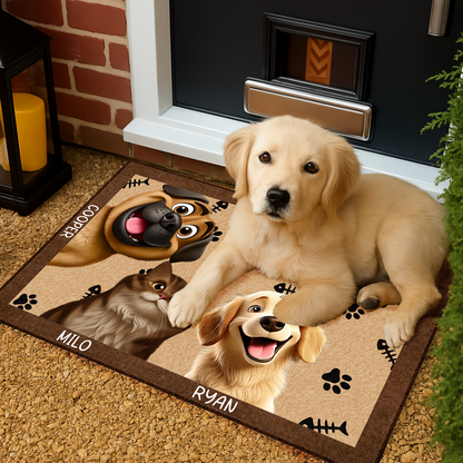 Pet Lovers Where Someone Runs To Greet You - Personalized Doormat