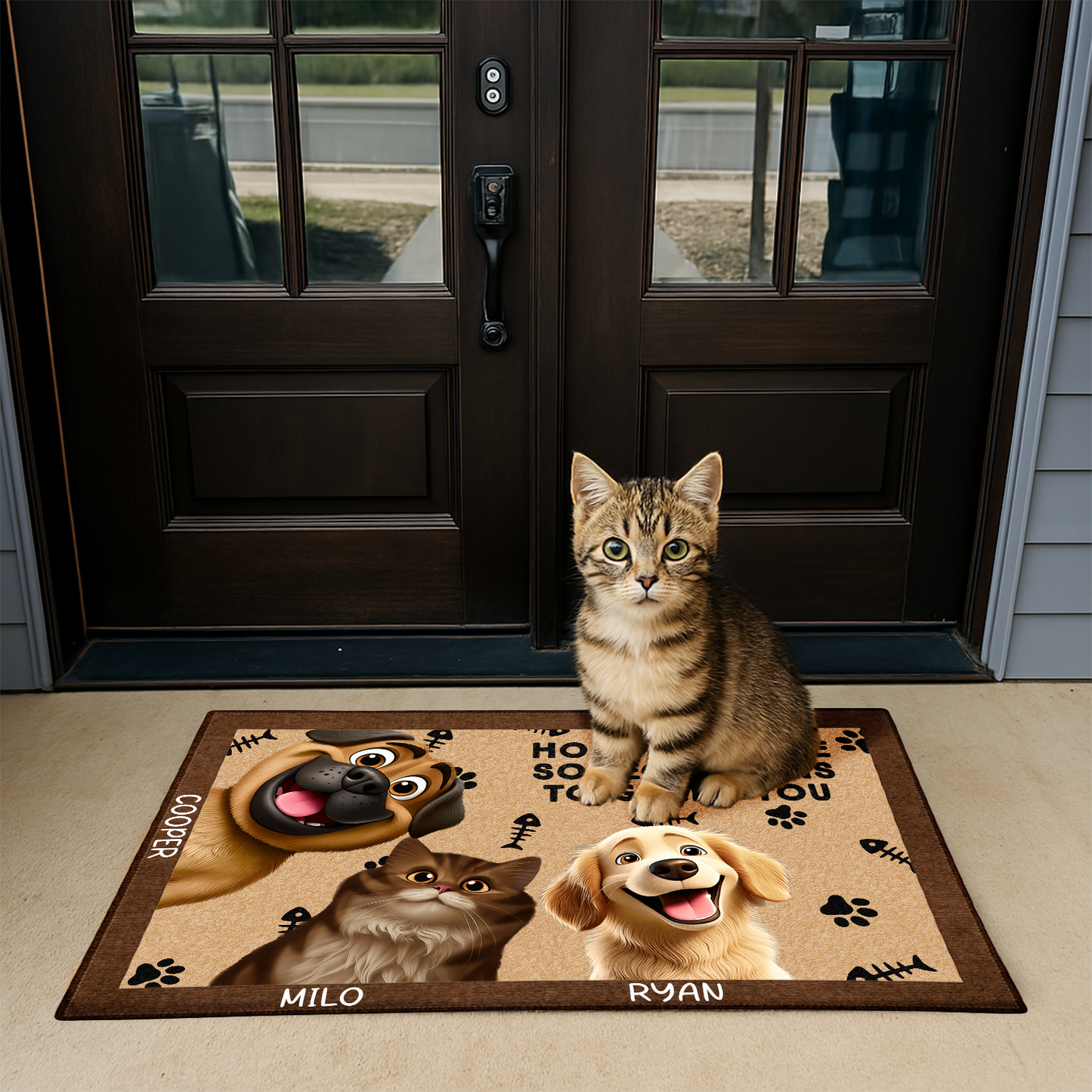 Pet Lovers Where Someone Runs To Greet You - Personalized Doormat
