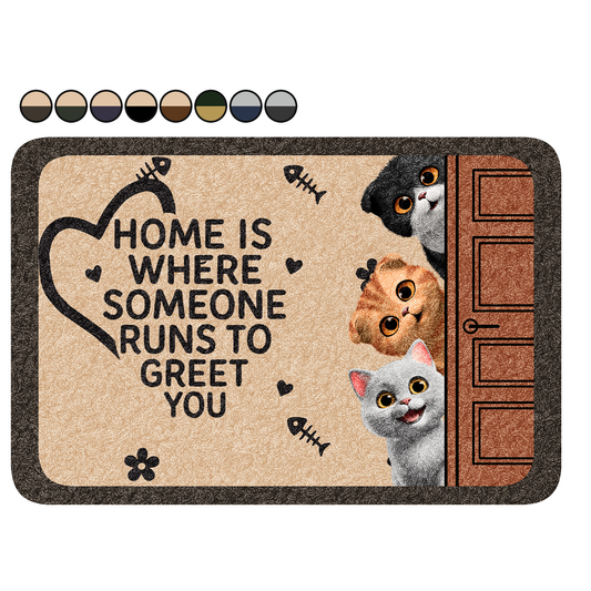 Pet Lovers Where Someone Runs To Greet You - Personalized Doormat