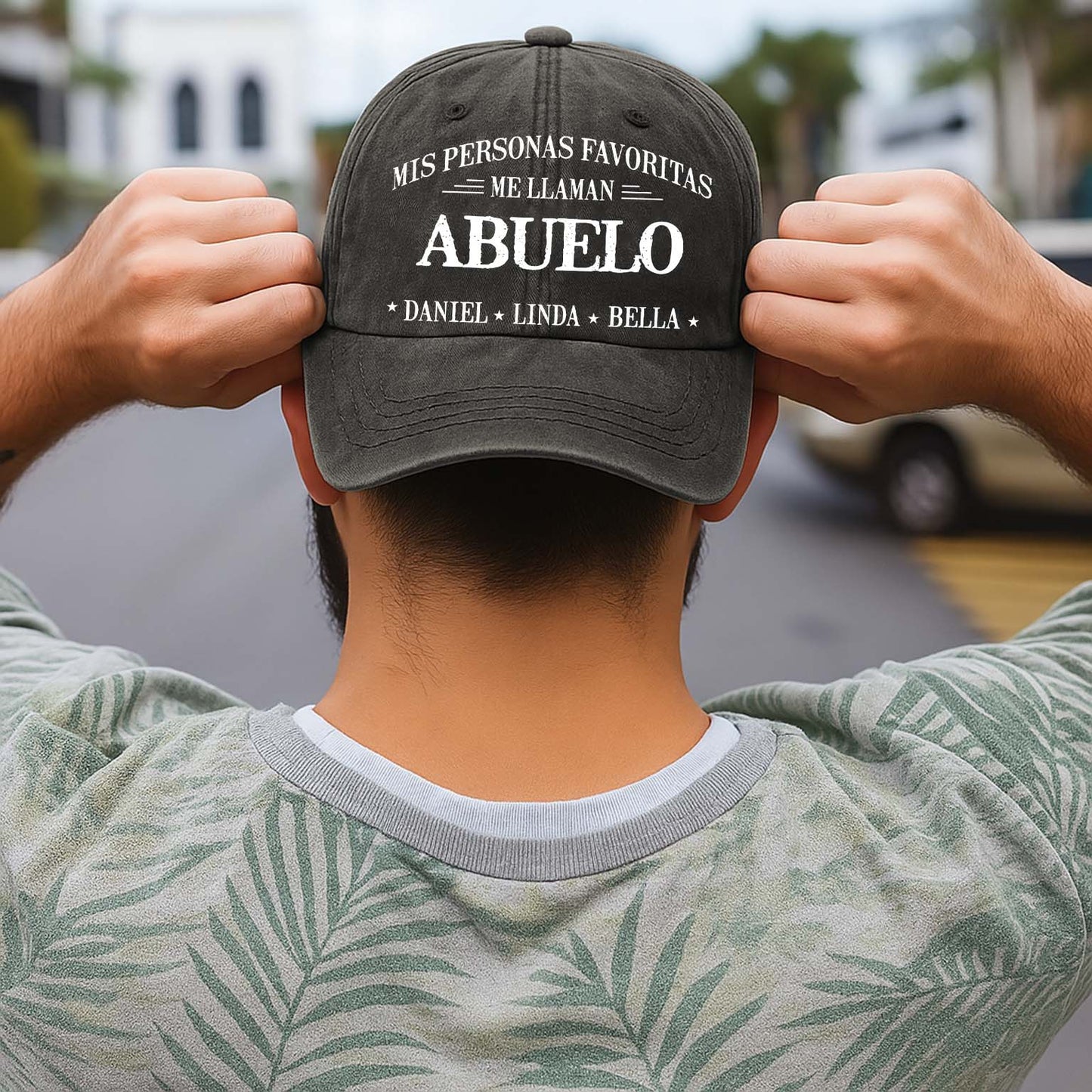 Custom Washed Cap Denim – Mis Personas Favoritas Me Llaman Abuelo