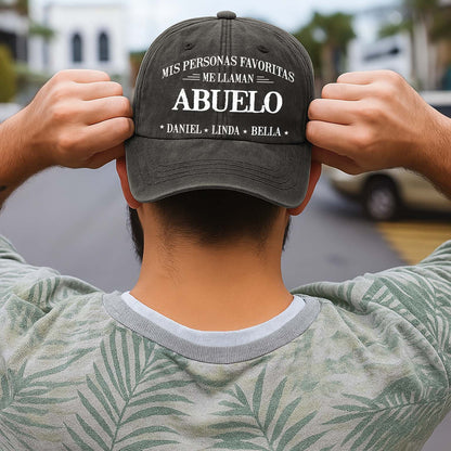 Custom Washed Cap Denim – Mis Personas Favoritas Me Llaman Abuelo