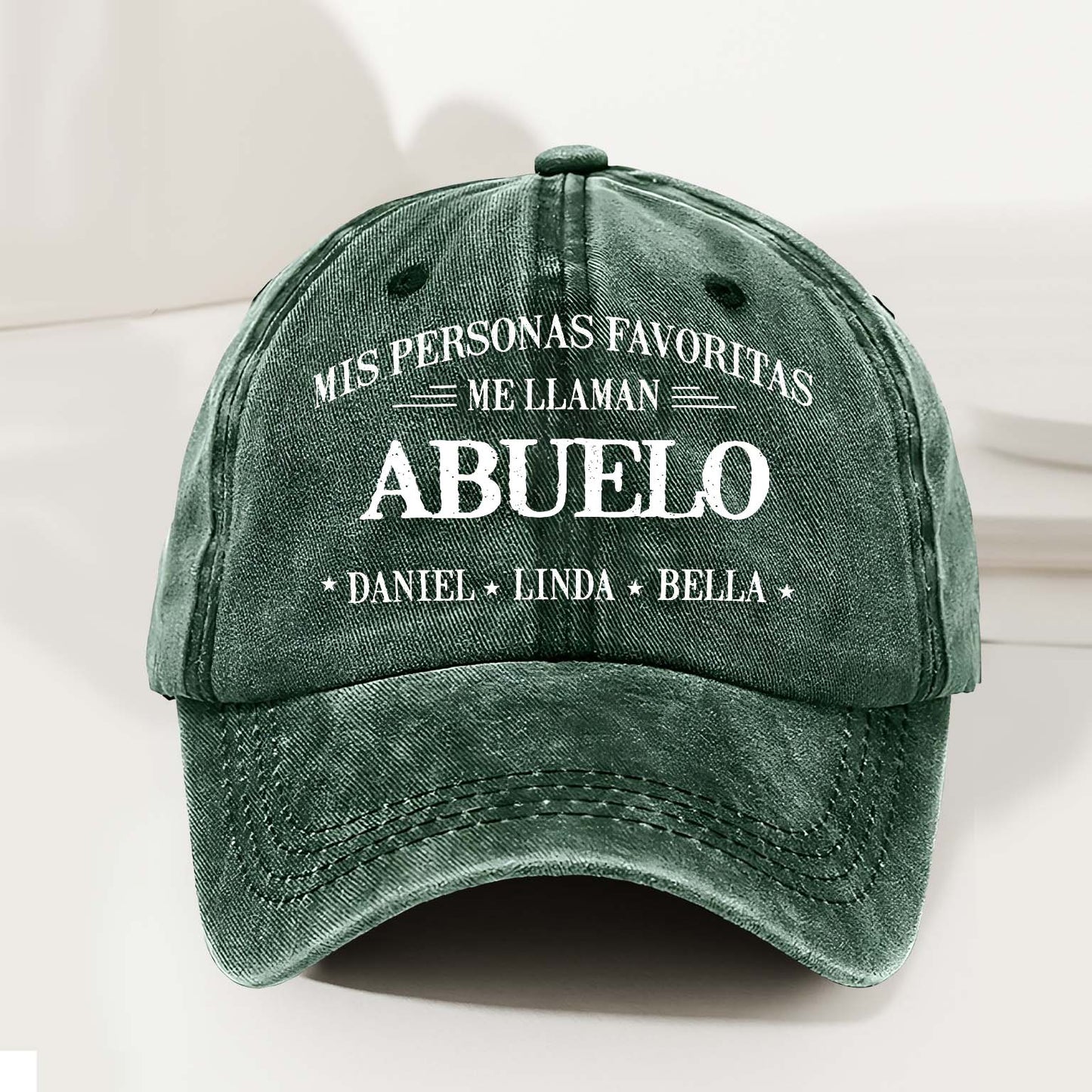 Custom Washed Cap Denim – Mis Personas Favoritas Me Llaman Abuelo