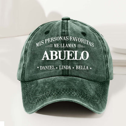 Custom Washed Cap Denim – Mis Personas Favoritas Me Llaman Abuelo