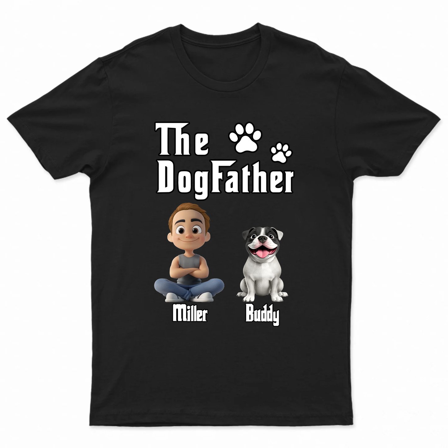 Cool Dog Father - Personalized Custom T-shirt
