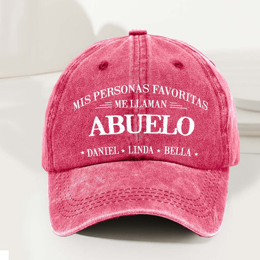 Custom Washed Cap Denim – Mis Personas Favoritas Me Llaman Abuelo