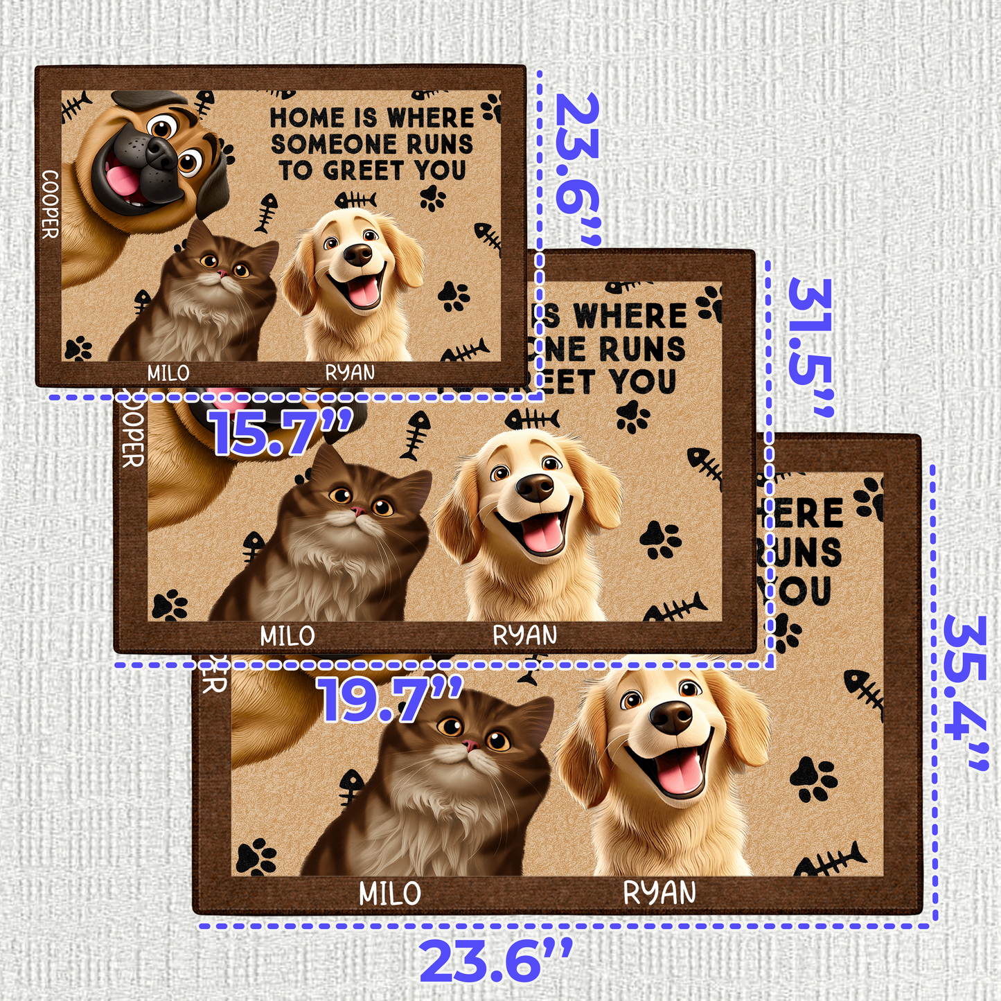 Pet Lovers Where Someone Runs To Greet You - Personalized Doormat