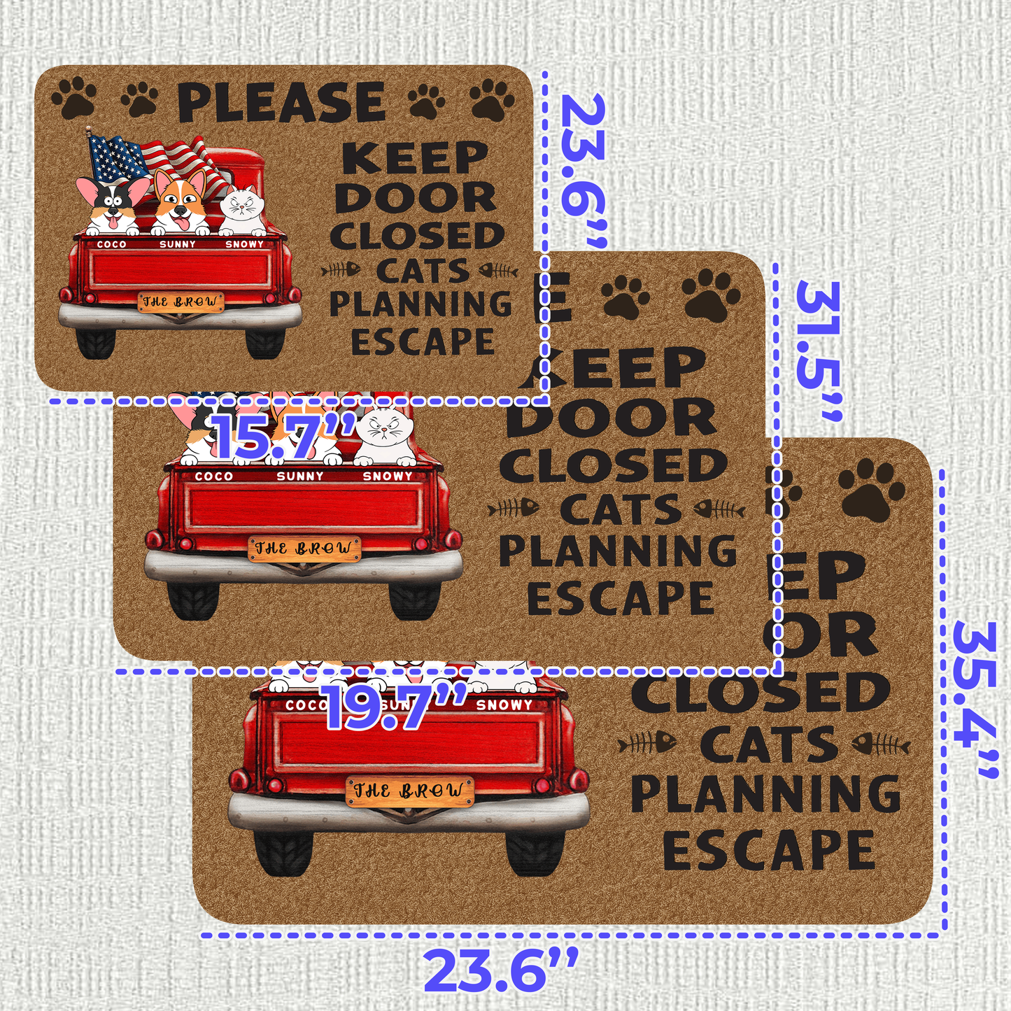 Custom Home Decor Decorative Mat - Personalized Birthday Gifts For Cat Lovers, Cat Mom And Dad - Crazy Cat People Live Here