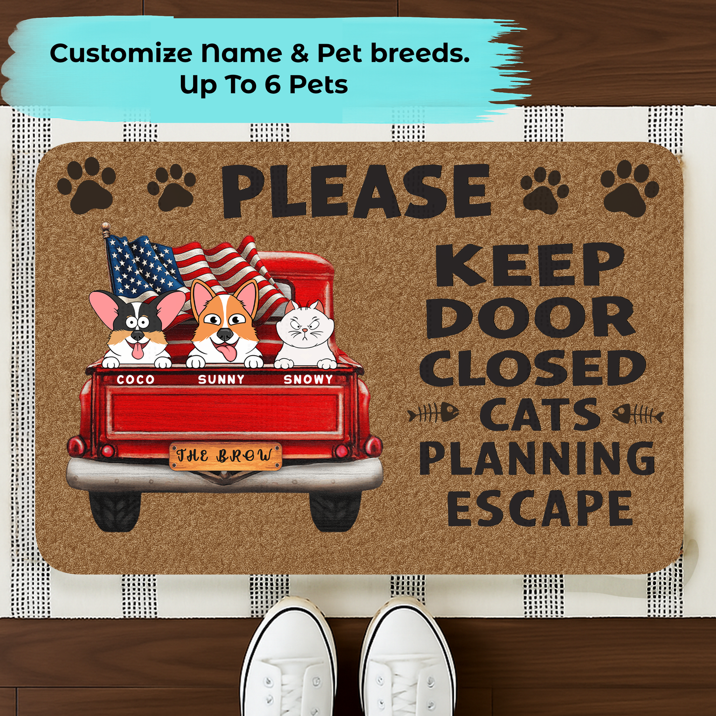 Custom Home Decor Decorative Mat - Personalized Birthday Gifts For Cat Lovers, Cat Mom And Dad - Crazy Cat People Live Here
